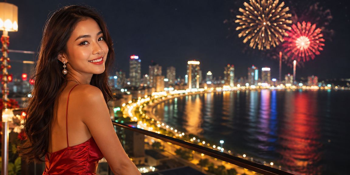 Phòng chơi casino hiện đại phong cách Việt Nam, đèn neon sáng rực và không khí sôi động